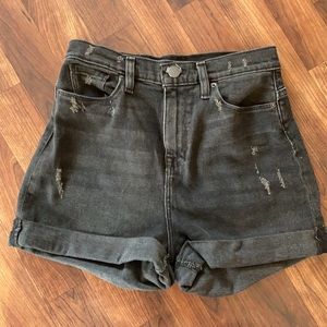 High waisted black wash shorts size 26